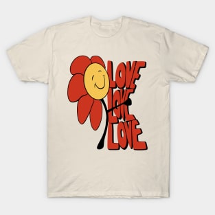 Retro Flower Love T-Shirt